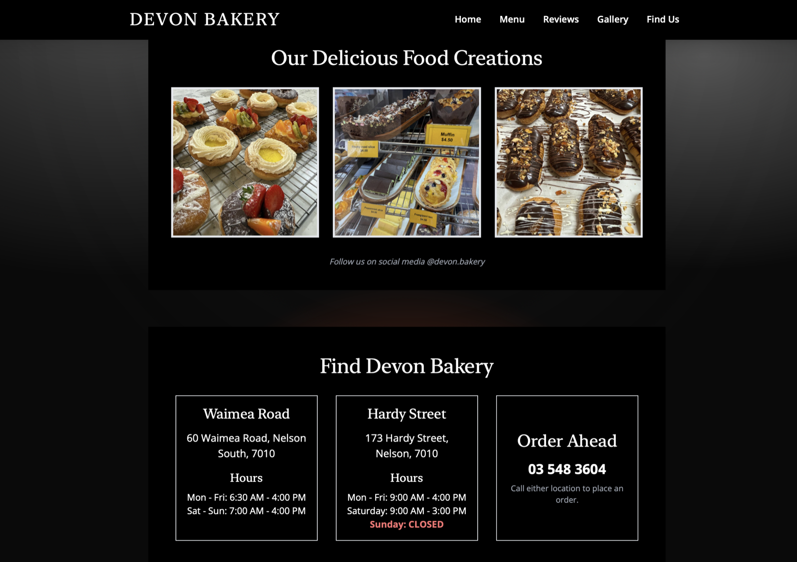 Devon Bakery — screenshot